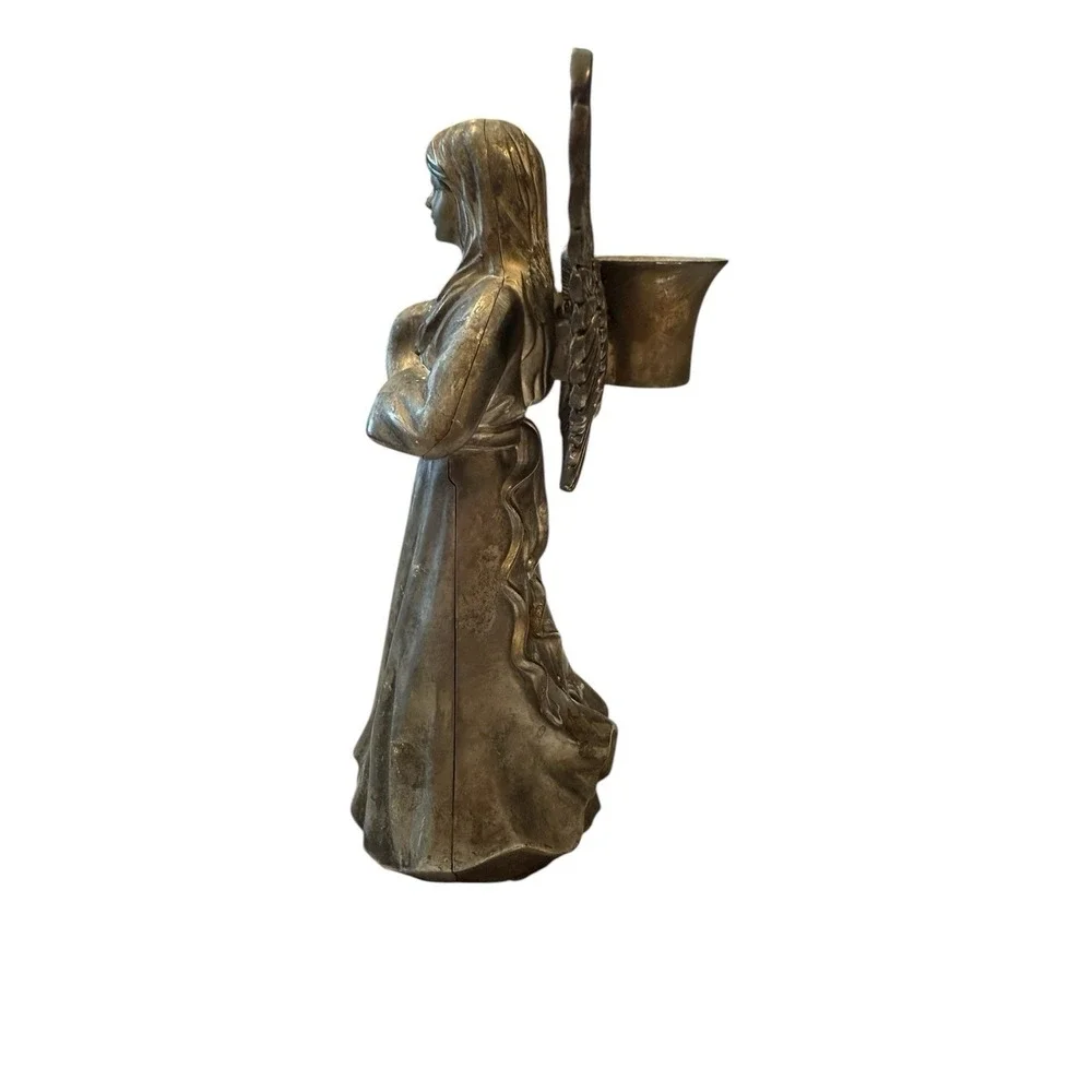 Vintage International Silver‎ Co. Praying Angel Candlestick Holder Silverplate